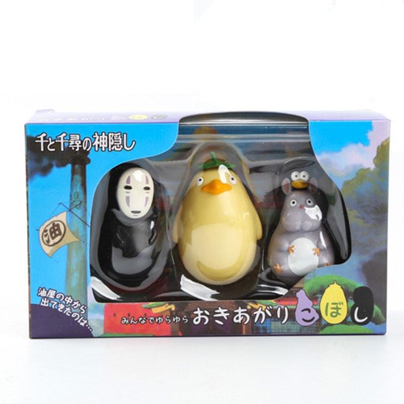 Niedliche Totoro Wackelkopffigur PVC- und Harzmaterial Cartoon Anime Desktop Dekoration Set mit 3 Figuren in einer Box Figuren)