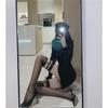 Ladies' Black Rivet Fishing Net Knee High Socks Hollow Socks Long Black Silk Suspender Sexy Silk Mesh Stockings