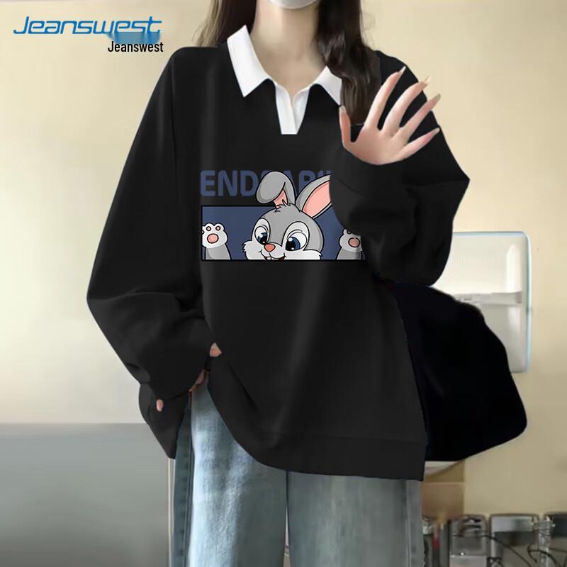 

JEANSWEST Women s Colorblock Polo Sweatshirt XL