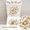 Luxus Gold Perle Floral Toilettenaufkleber Wasserdicht Selbstklebend Badezimmer Dekor Aufkleber Wandaufkleber Heimdekorationsaufkleber