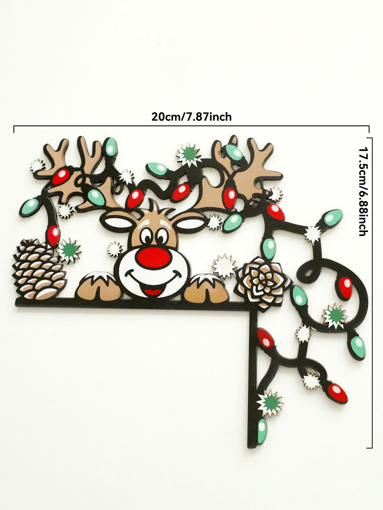Рождественское украшение на угол двери в виде оленя, Настенное украшение с узором из шишек, Праздничное украшение для дома на дверь и стену к Рождеству