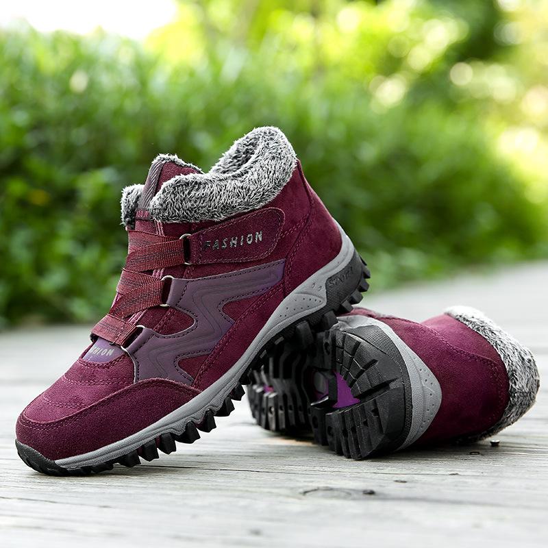 Fashion Winter Warm Ankle Snow Boots Men Women Waterproof Outdoor Hiking Shoes Non-Slip Mountain Lady Shoes Trekking Plus Big Size 46