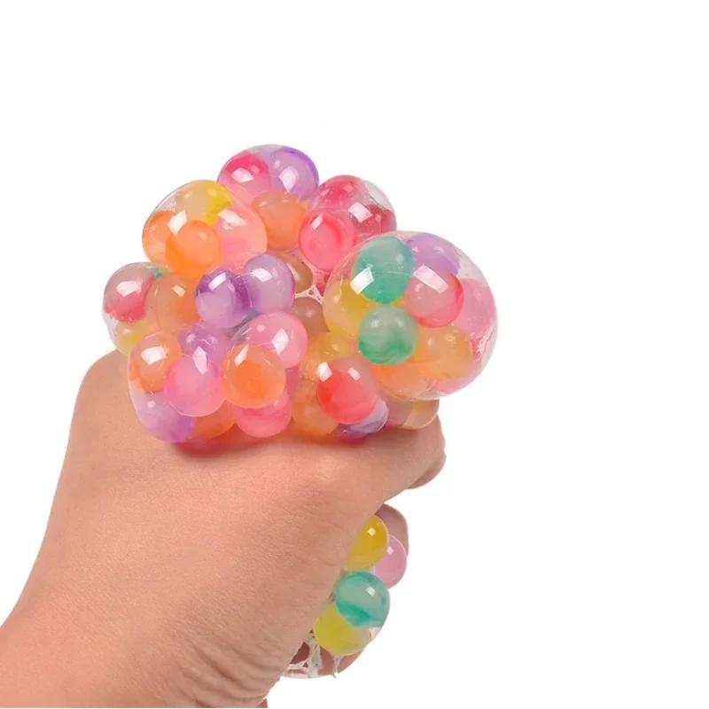 1PC Creative Decompression And Ventilation Grape Ball Toys Tricolor Colorful Beads Grape Ball Pinch Le Toy Kids Fidget Toys