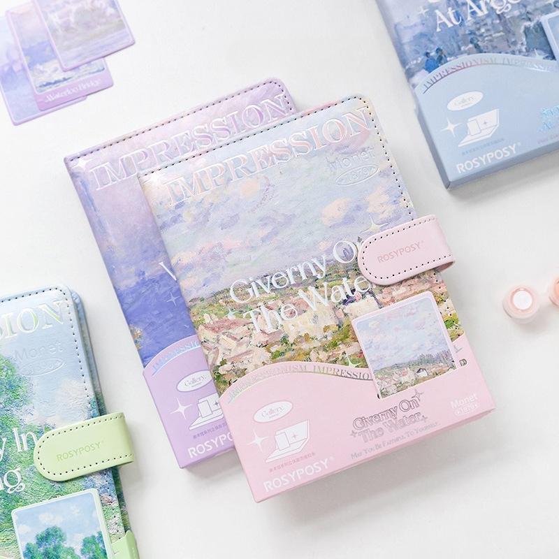 RosyPosy Soft Elegant Oil Painting Wind Magnetic Buckle Book Handmade Materials Student Supplies Color Inner Page Notebook