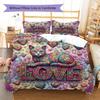 Romanticpets Pattern Bedding Quilt Set Quilt Cover Pillowcase Home Decoration Birthday Gift (1 * duvet cover + 2 * pillowcase, without core)