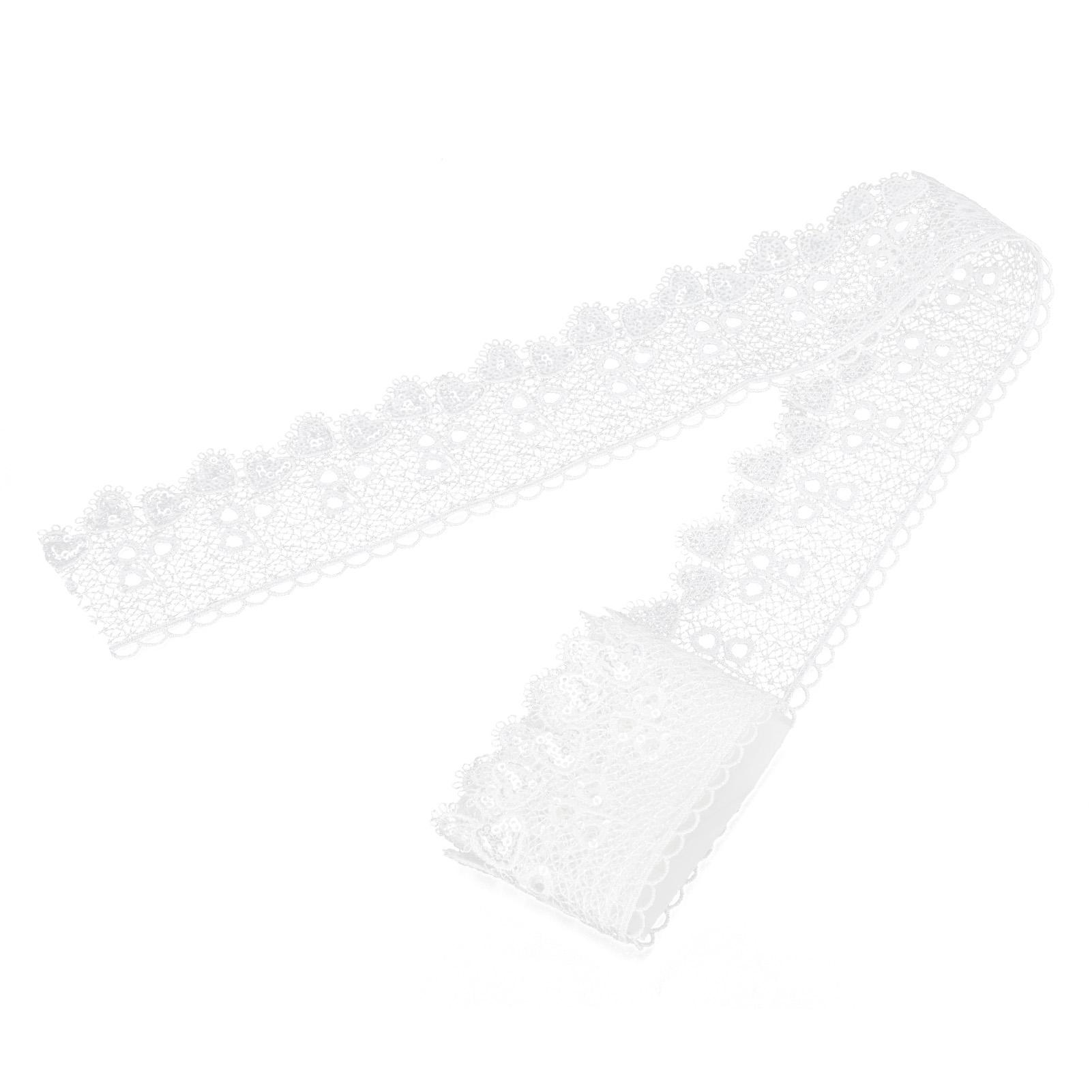 

Кружевная лента шириной 5 см в форме сердца с пайетками эластичная тянущаяся ткань швейная лента для рукоделия 10 ярдов