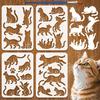 4Pcs 4 Styles PET Hollow Out Drawing Painting Stencils, for DIY Scrapbook, Photo Album, Cat Shape, 297x210mm, 1pc/style
