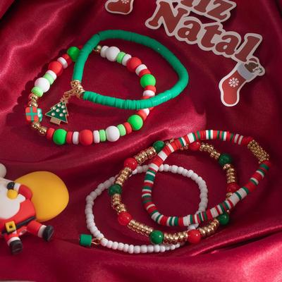 European & American Christmas Reindeer Beaded Bracelet: Creative Women's Holiday Jewelry