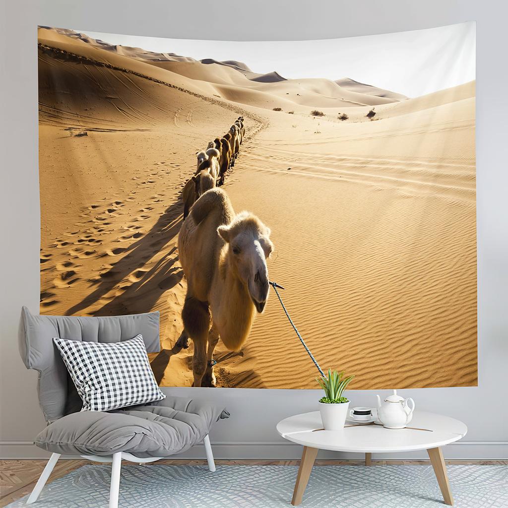 Animal Camel Tapestry Sunset Scenery Tapestry Desert Sunset Tapestry Home Living Room Bedroom Aesthetics Decoration Tapestries