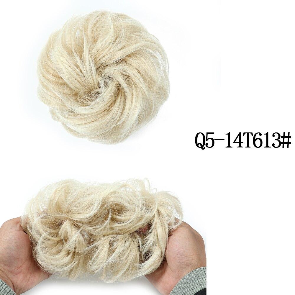 MISS WIG Straight Donut Chignon Hairpieces Synthetic Ombre Elastic Chignon Fluffy Messy Scrunchies Hair Bun for Women