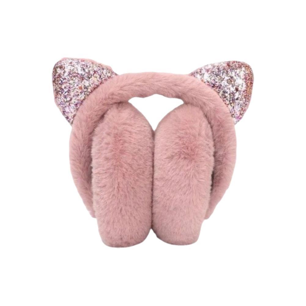Winter Warm Plush Earmuffs Earflaps, for Women Children Riding Ski Ear Protection Cartoon Cat's Ears Fur Soft Cashmere Earflaps