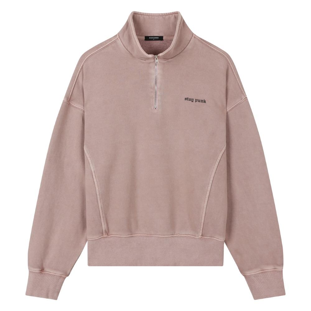 Burkeru Women S 2-Ply Terry Graphic Dyed Half Zip (B235Ts560P) Melange Pink Melange Pink_Free