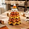 Fall Seasonal Decorations Halloween Quilted Fabric Tree Kit, Witch Cat Spider DIY Autumn Theme Crafting 3D Padded Sewing Craft Project for