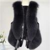 Faux Fox Fur Vest - New Autumn/winter Short Patchwork Solid Color Jacket Women's Coats