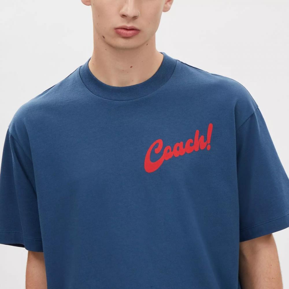 Coach Boardwalk Specials T shirT In Organic coTTon Dark Denim