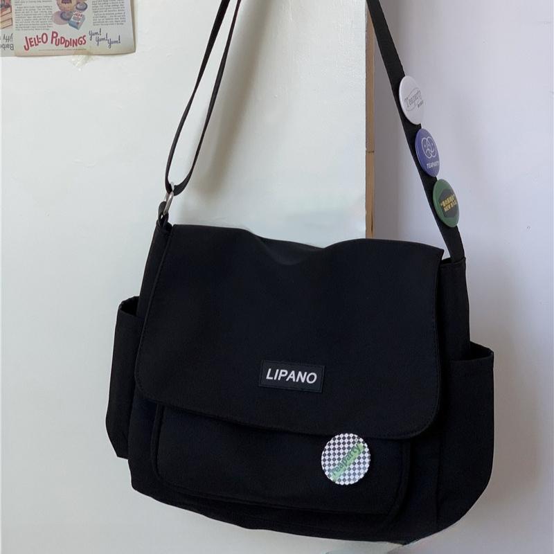 Women Crossbody Bag Large Capacity Adjustable Strap Shoulder Bag Casual Student Messenger Bag Ins Retro Daily Commuter Bag Tote Bags Men