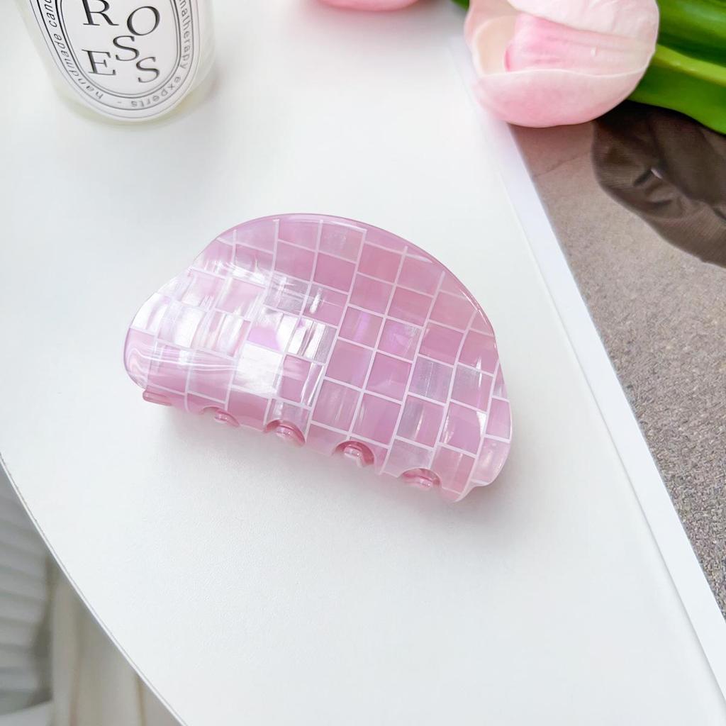 Bofeiya Summer Candy Color PVC Semicircle Hair Clip - Small Fresh Shark Clip for Stylish Updos