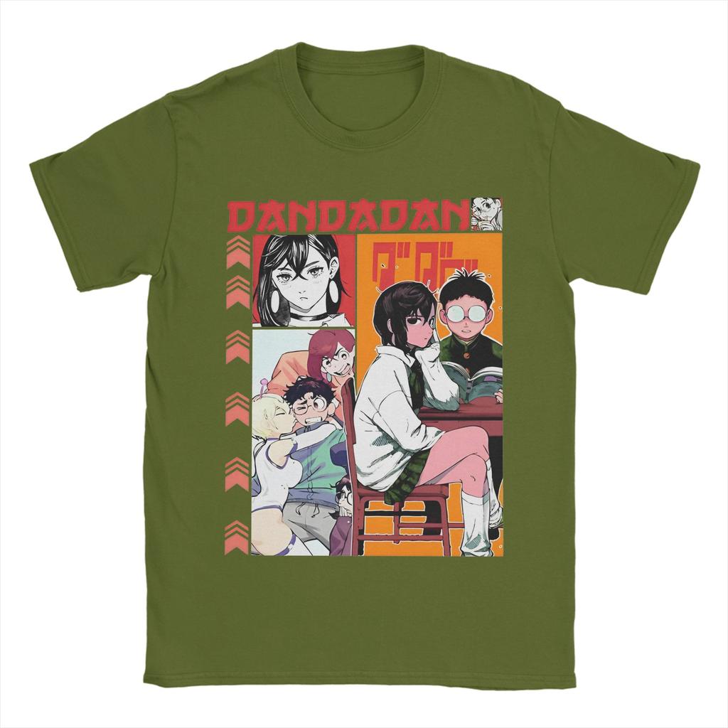 Men Women's Dandadan Ken Takakura Momo Ayase T Shirts Anime 100% Cotton Tops Novelty Short Sleeve Crew Neck Tees Graphic T-Shirt