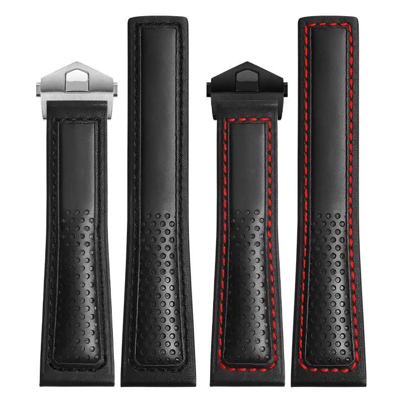 Genuine Leather Watch Band For Tag Heuer Carrera diving Monaco F1 Series Breathable Watch straps 22mm Men's Watch chain