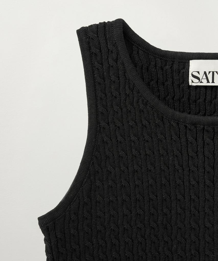 Seteo (W) Cable Knit Sleeveless Top Black