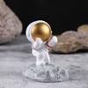 Cute Cartoon Cell Phone Stand Synthetic Resin Desktop Astronaut Ornament for Home Office Car Decor