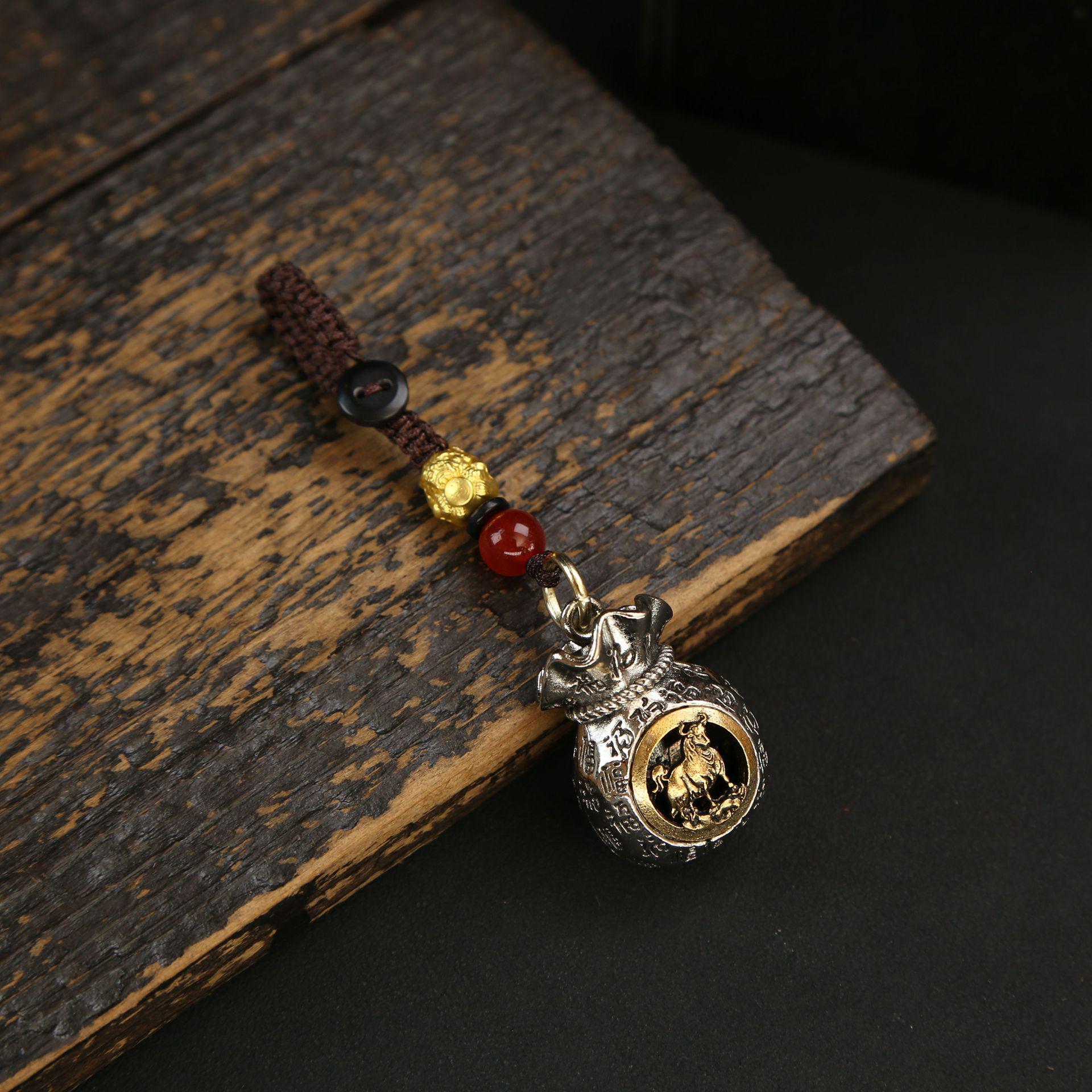 

Брелок-подвеска со знаком зодиака для мужчин и женщин - серебряный сплав, талисман на удачу в китайском стиле