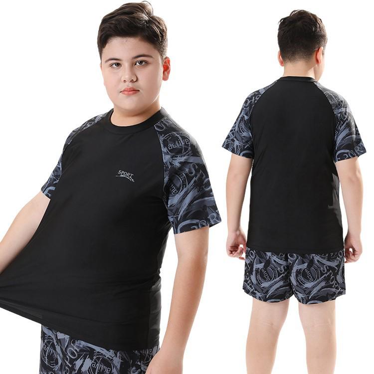 2026 Kids' Two-Piece Quick-Drying Swim Set - Boys' Double-Layer Trunks, Customizable