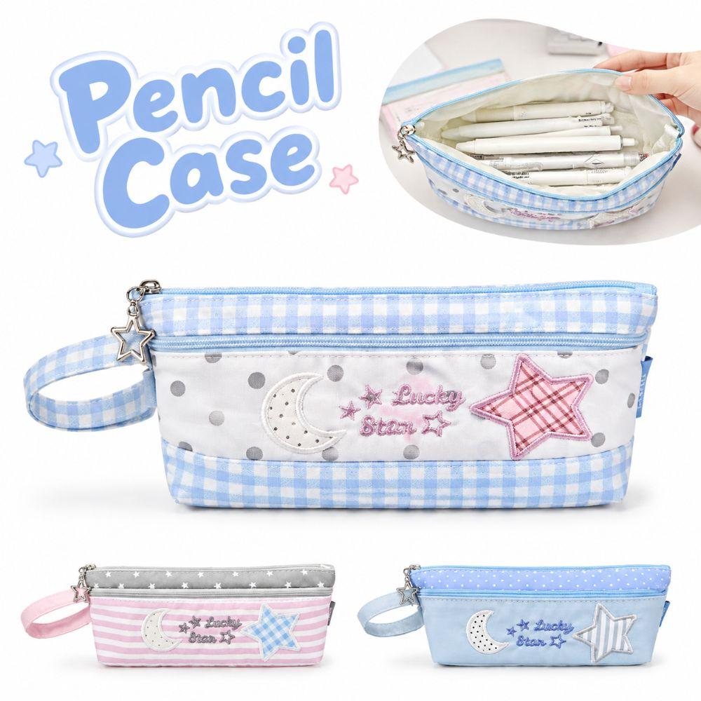 Large Capacity Pencil Case Plaid Stationery Storage Bag Gifts Pen Bag For Students