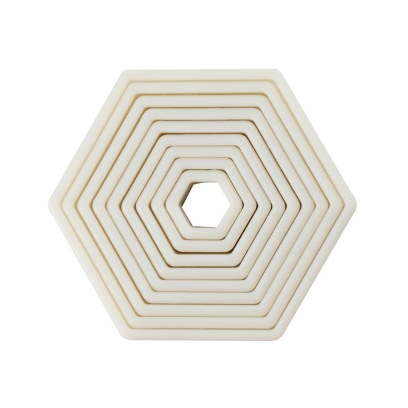 

9pcs High Quality Plastic Hexagon Fondant Cake Decorating Molds Set For Creative Baking Enthusiasts And Home Baking 1
