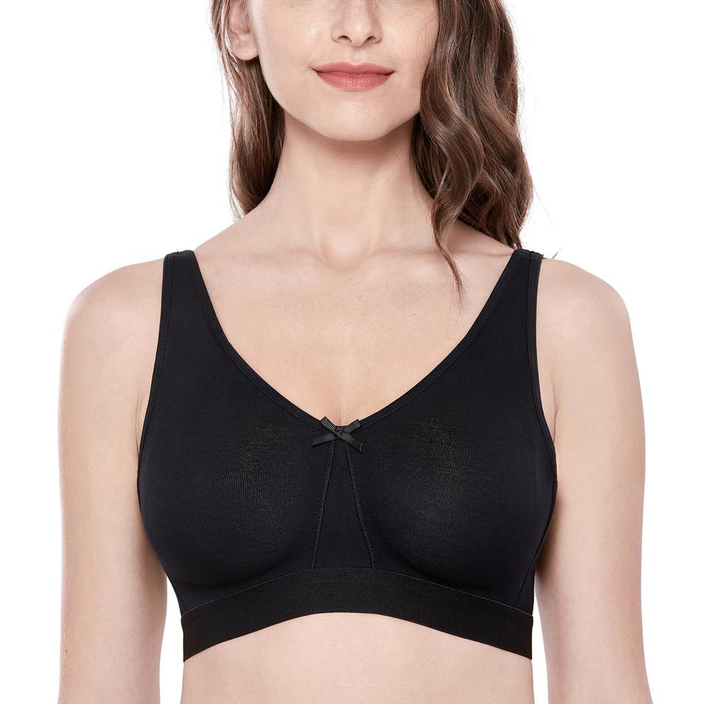 Large Sleep Night No Soft G80 [AISILIN] Bra, Size, Non-Wired, Women's, Cotton, Bra, Bra, Pads, Bra, Black,