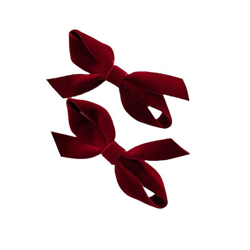 Velvet Bow Hair Clip Women Retro Versatile Gentle Duckbill Clip Temperament Hair Accessories