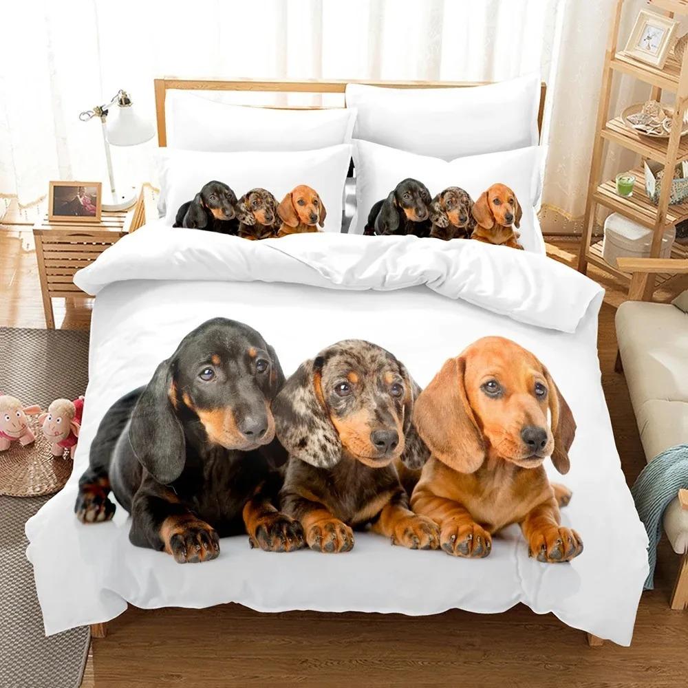 2014 Cute Dog Bedding Set Single Twin Full Queen King Size Pet Dog Bed Set Teenager Bedroom Duvetcover Sets 3D Print