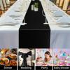 Confezione da 10 runner da tavola in raso nero, 30x277 cm, lunghi runner da tavola in raso di seta per matrimoni, feste di compleanno, banchetti e decorazioni.