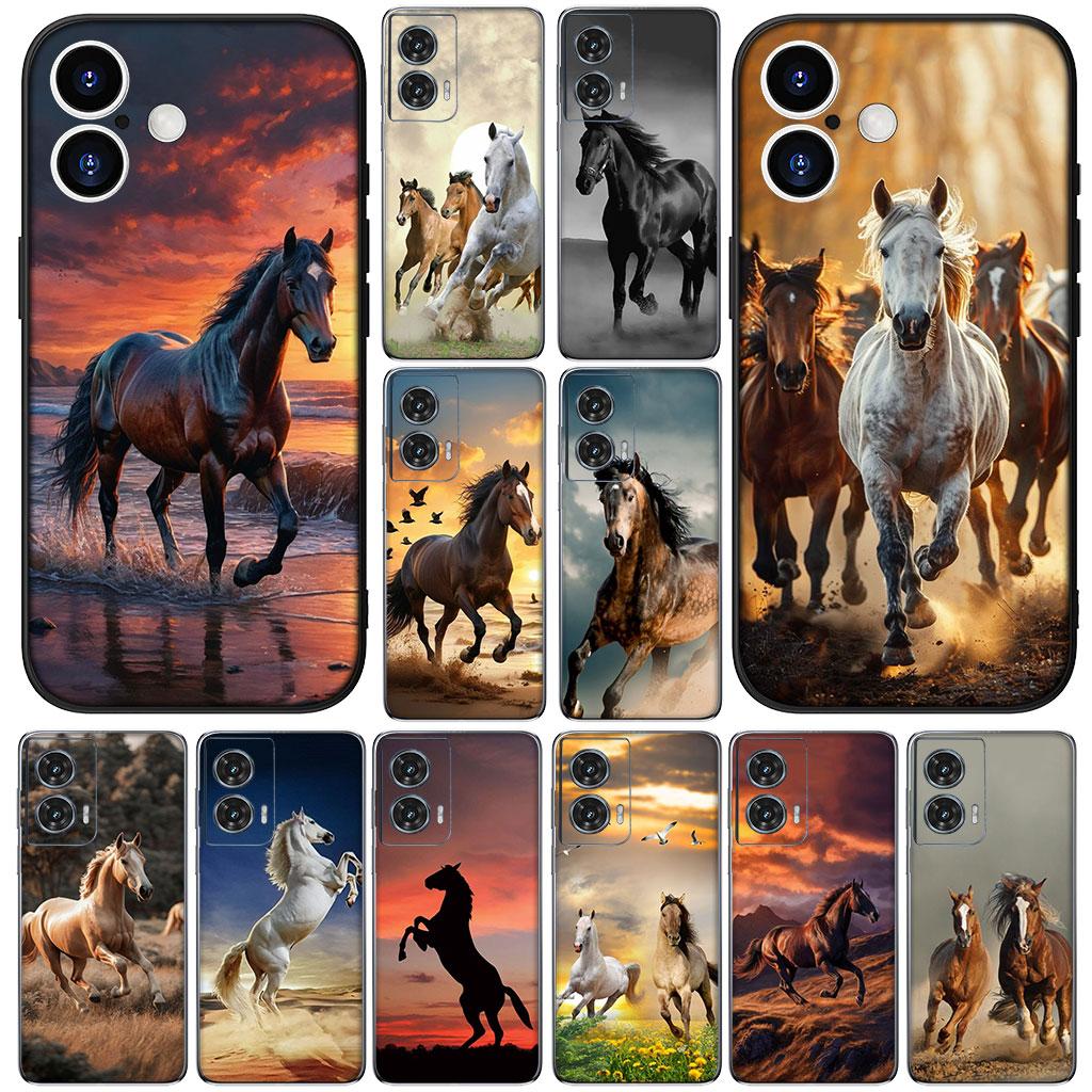Phone Cover Running Wild And Free Horse for Motorola Moto Edge 70 60 Fusion NEO Pro G Stylus G56 G96 G52 G04 G05 G66Y G66J Case