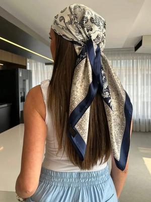 New Women Luxury Silk Scarf Hijab Printed Scarves Square 90X90Cm Shawl Travel Headscarf Bandana Neckerchief Foulard