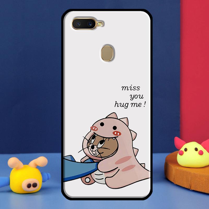 Couple Matching Cute Dinosaur Case For Oppo A16 A76 A96 A58 A78 A98 A5 A9 A91 A15 A17 A77 A52 A72 A74 A94 A54S A57S Cover