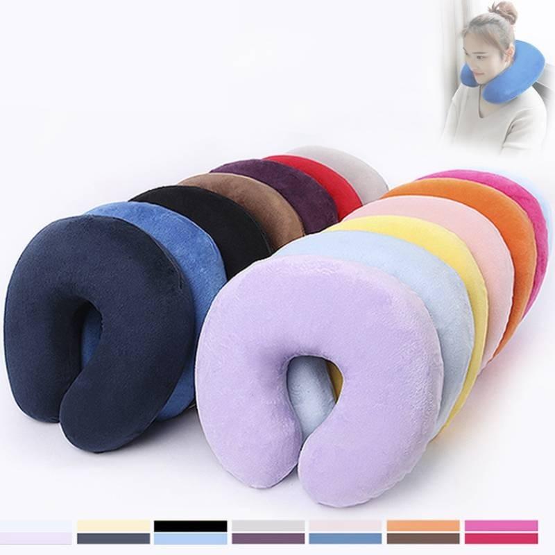 Luxurious Memory Foam U-shaped Travel Pillow With Plush Crystal Velvet Cover