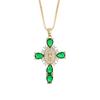 Roestvrij Staal Ketting Grote Meerkleurige Kristallen Kruis Hanger Ketting Koper Goud Verguld Maagd Maria Sieraden Cadeau