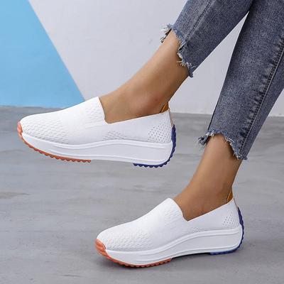 Outdoor Mesh Atmungsaktive Sneaker Damen Ballerinas Slip-on Joggingschuhe Frau Leichte Keilabsatzschuhe Sommer Damen weiche Sohle Slipper