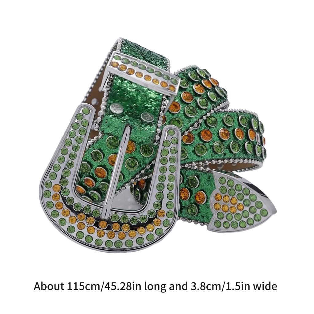 Shimmering Rhinestone Belts Adult Temperament Commuting Waist Belts Western Cowgirl Cowboy Fashion Belt for Jeans Skirt