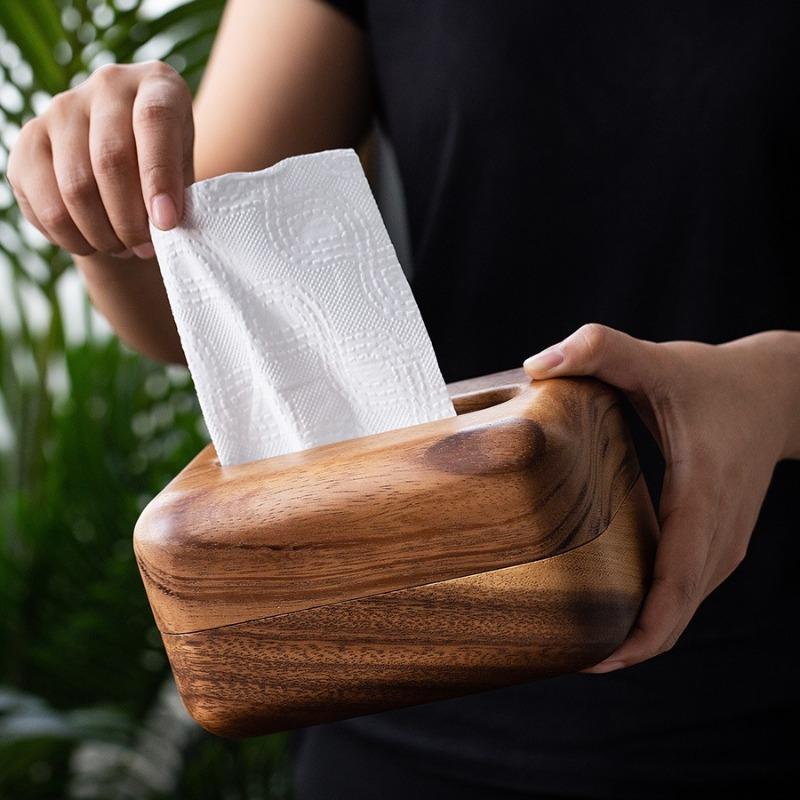 Wooden Storage Tissue Boxes Magnetic Dressing Rooms Attraction Handkerchief Table Napkin Box Luxury Napkin Holder Office Organizers Boxes Bedroom