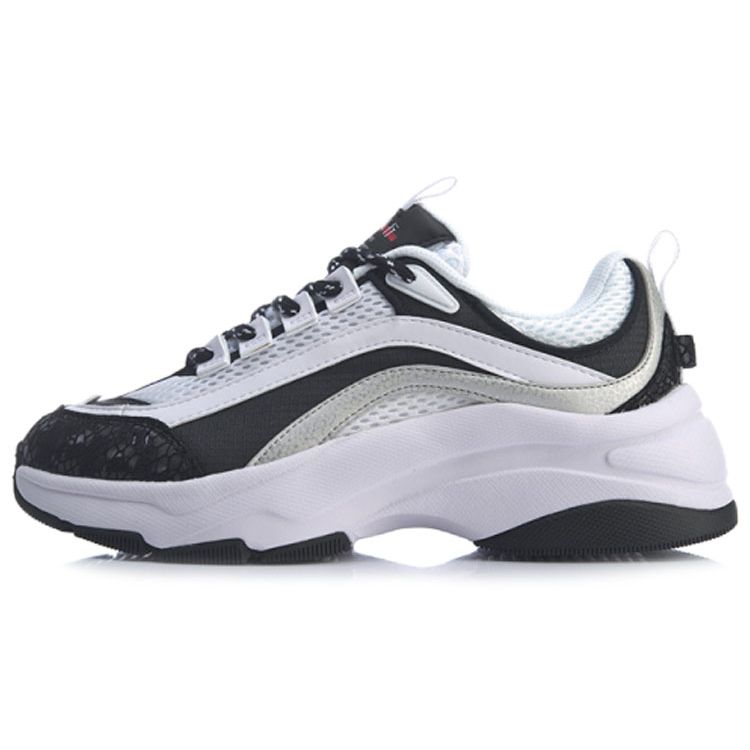 Li-Ning Aurora Wind Slip-Resistant Durable Low-Top Sports Casual Shoes Women Sneaker Black White AGCP108-5