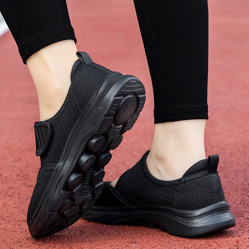 Autumn elderly shoes Velcro feet wide instep women's sports shoes middle-aged and elderly soft-soled breathable walking shoes large size