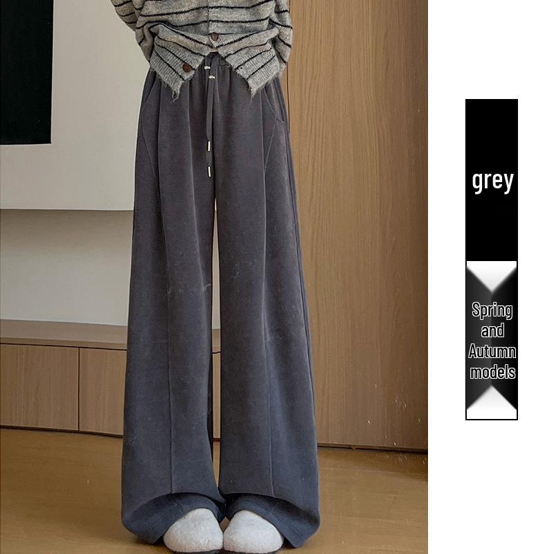 Corduroy Wide-Leg Coffee Maternity Pants - Autumn/Winter 2025 Slimming Velvet Sweatpants XL