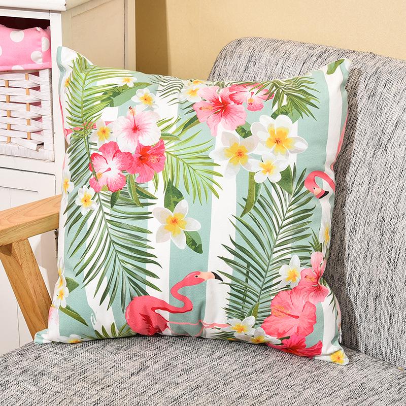 Small Fresh Flamingo American Pastoral Nordic Style Pillow Set Car Sofa Cushion Pillow Cover Does Not Include Pillow Core