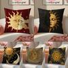 Tarot Sun and Moon Cushion Cover Linen Pillowcase Cover Soft Decor for Sofa Home Room
