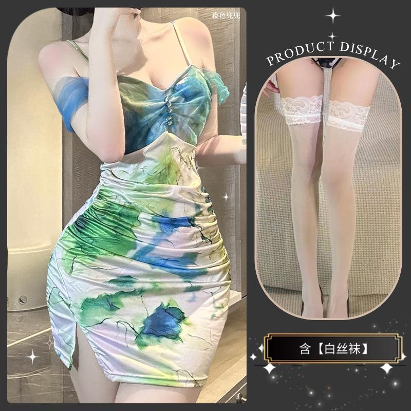Pure desire sexy suspender sexy underwear new summer spice girl style printing tight and thin nightclub hip skirt women