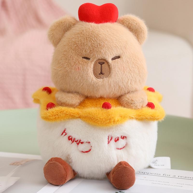 Two Layers Cake Plush Pillow Stuffed Kawaii Sweet Smiling Face Cushion Human Figured With Legs Decoration Party Prop Gift