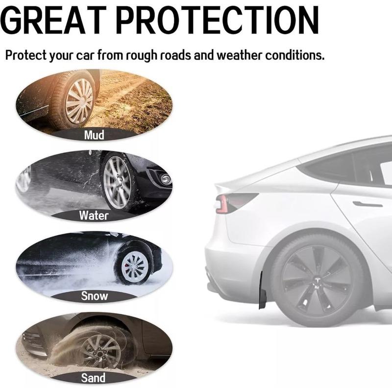 Soft Mud Flaps For Tesla Model Y 3 Highland Accessories TPE Mudguards Original Design Fender Anti-Snow Anti-Sand Guard Protector
