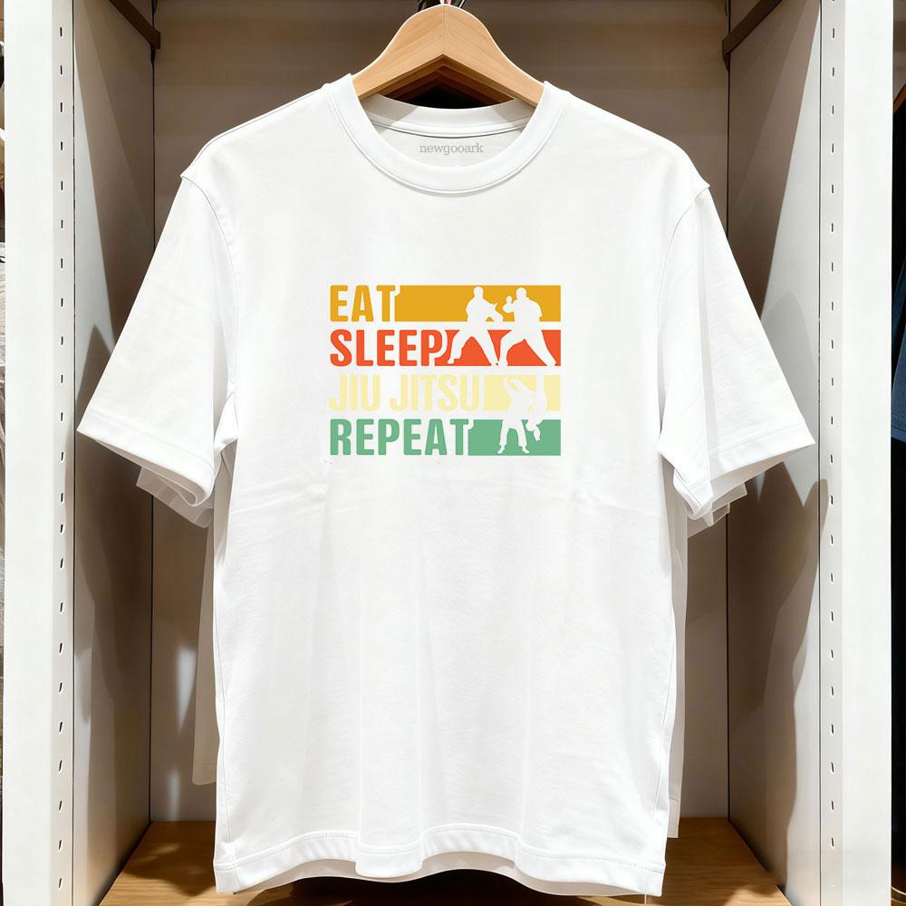 Eat Sleep Jiu Jitsu Repeat Essential TShirt Woman Man Casual Cotton Graphic T Shirts Creative Streetwear Camisetas Ropa Hombre S